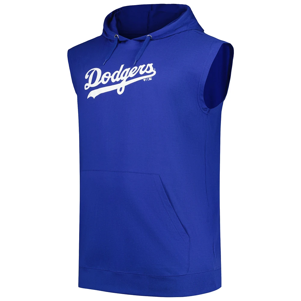 Men's Fanatics Mookie Betts Royal Los Angeles Dodgers Name & Number Muscle Tank Hoodie