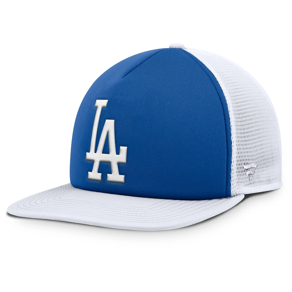 Casquette Snapback en mousse fondamentale sur le devant en mousse Fanatics Royal/Blanc Los Angeles Dodgers pour hommes