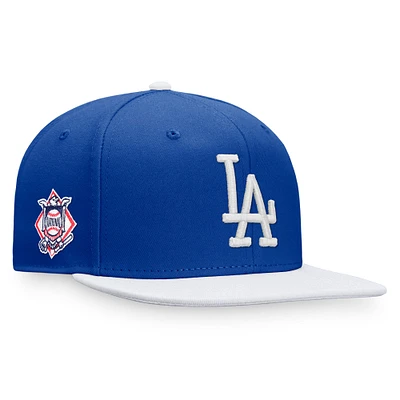 Casquette Snapback bicolore fondamentale Fanatics Royal/Blanc Los Angeles Dodgers pour hommes