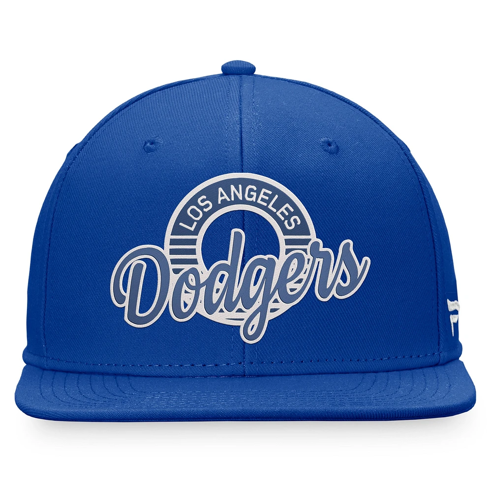 Casquette Snapback Fanatics Royal Los Angeles Dodgers Circle Script pour hommes