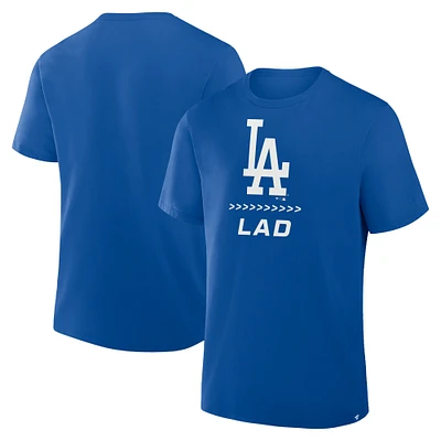 T-shirt Fanatics Royal Los Angeles Dodgers Clubhouse Legacy Side Swipe pour homme