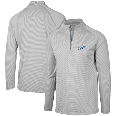 Raglan à logo historique Orion des Los Angeles Dodgers pour homme Levelwear - Gris Veste glissière quart