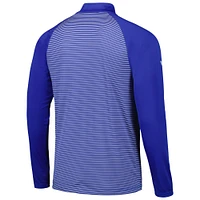 Men's Levelwear Royal Los Angeles Dodgers Charter Striped Raglan Quarter-Zip Top