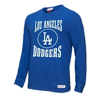 Men's Mitchell & Ness Royal Los Angeles Dodgers Arched Logo Slub Long Sleeve T-Shirt