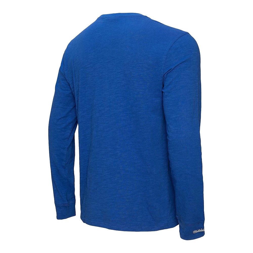 Men's Mitchell & Ness Royal Los Angeles Dodgers Arched Logo Slub Long Sleeve T-Shirt