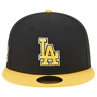 Men's New Era Black/Gold Los Angeles Dodgers 59FIFTY Fitted Hat
