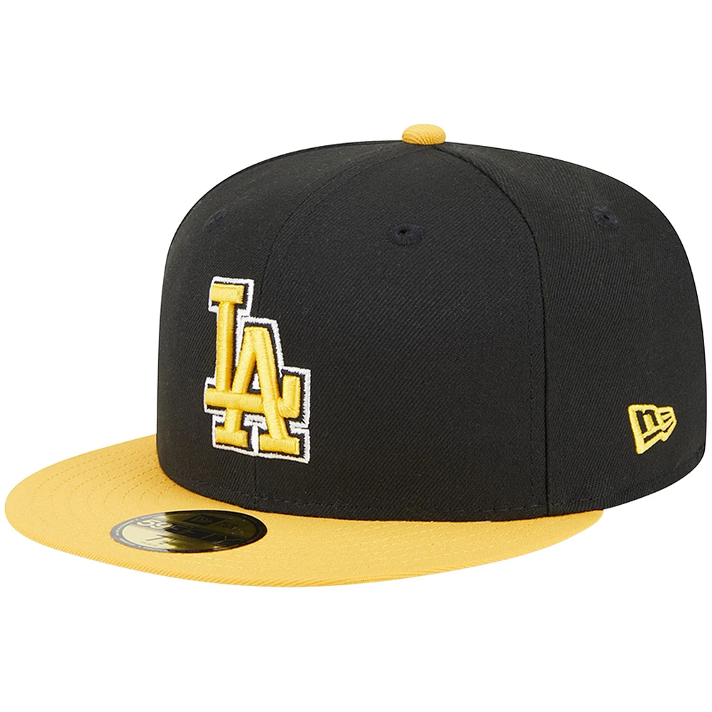 Men's New Era Black/Gold Los Angeles Dodgers 59FIFTY Fitted Hat