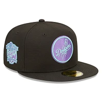 Men's New Era Black Los Angeles Dodgers 40th Anniversary Light 59FIFTY Fitted Hat