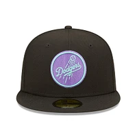 Men's New Era Black Los Angeles Dodgers 40th Anniversary Light 59FIFTY Fitted Hat
