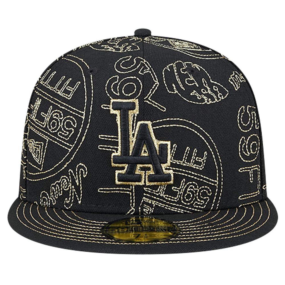 Men's New Era Black Los Angeles Dodgers 59FIFTY Day Fitted Hat