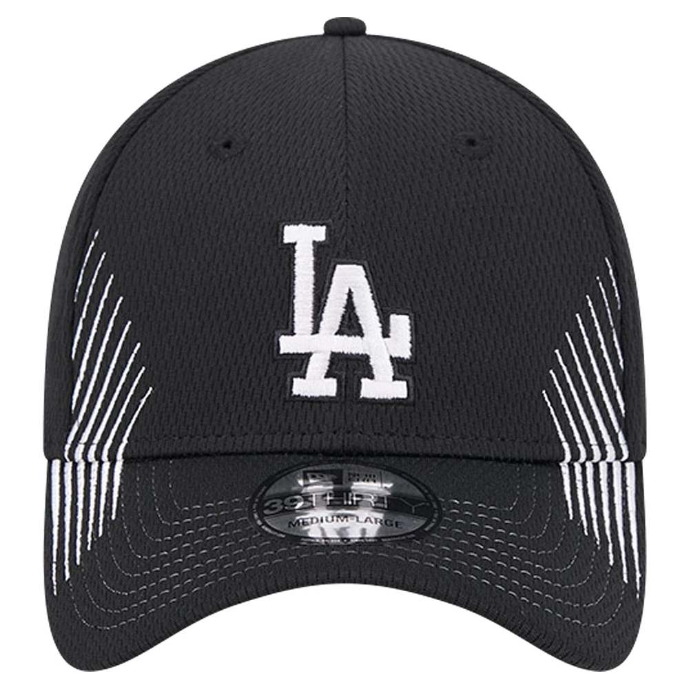 Men's New Era Black Los Angeles Dodgers Active Dash Mark 39THIRTY Flex Hat