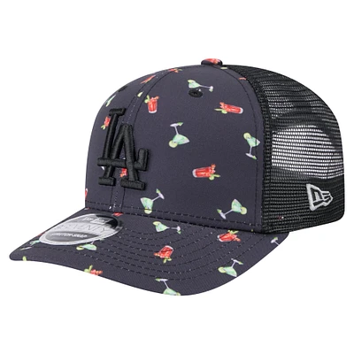 Casquette extensible à bouton-pression New Era noire pour homme, motif aventure 9SEVENTY des Dodgers de Los Angeles