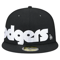 Men's New Era Black Los Angeles Dodgers Checkered Undervisor 59FIFTY Fitted Hat