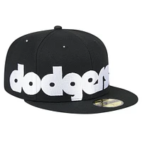 Men's New Era Black Los Angeles Dodgers Checkered Undervisor 59FIFTY Fitted Hat