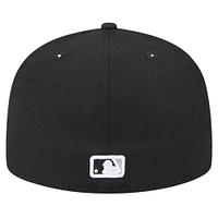 Men's New Era Black Los Angeles Dodgers Checkered Undervisor 59FIFTY Fitted Hat