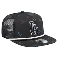 Men's New Era  Black Los Angeles Dodgers Gummy Golfer Trucker Adjustable Hat