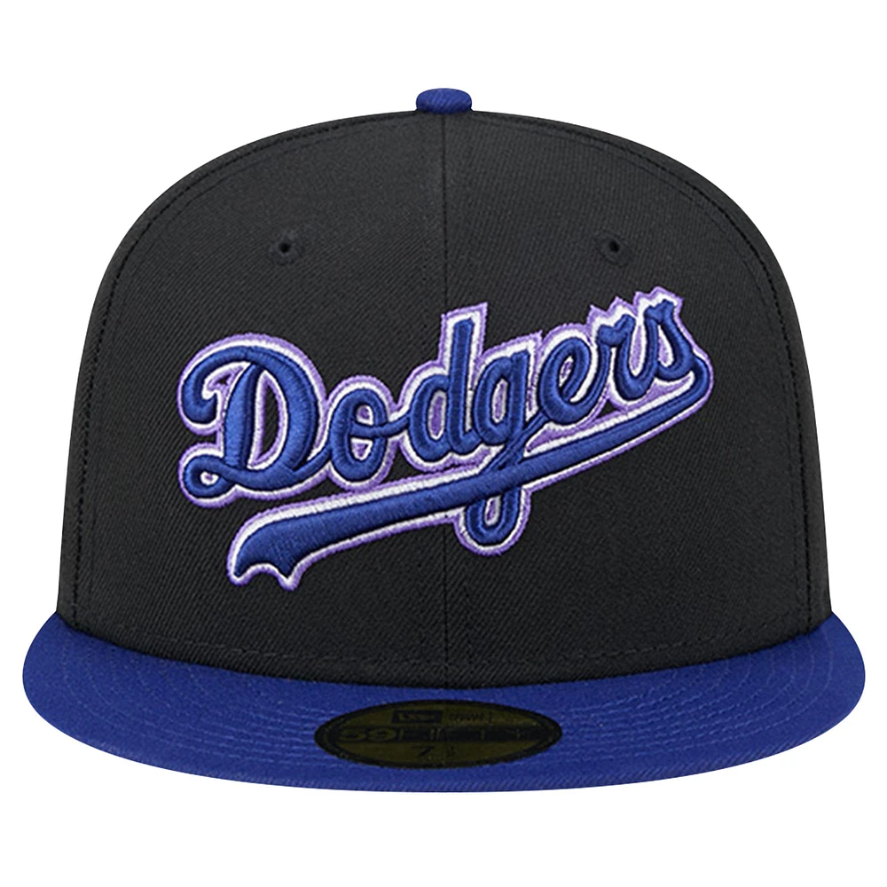 Men's New Era Black Los Angeles Dodgers  Retro Spring Training 59FIFTY Fitted Hat