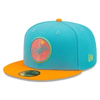 Casquette ajustée 59FIFTY Vice Highlighter des Los Angeles Dodgers New Era pour homme, bleu/orange