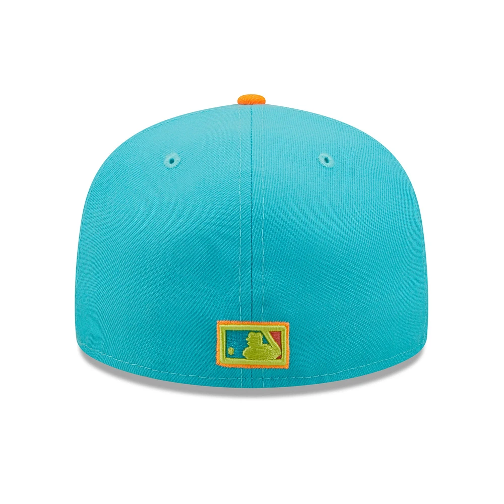 Casquette ajustée 59FIFTY Vice Highlighter des Los Angeles Dodgers New Era pour homme, bleu/orange