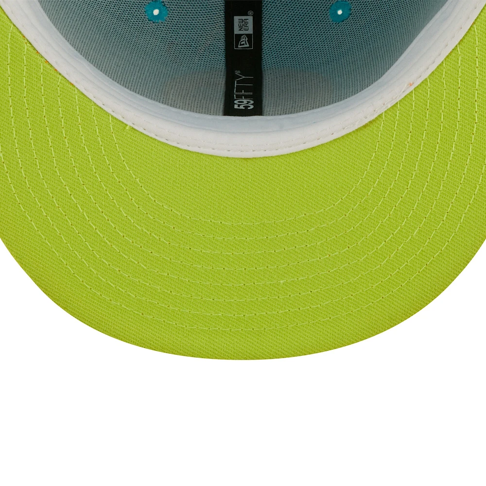 Casquette ajustée 59FIFTY Vice Highlighter des Los Angeles Dodgers New Era pour homme, bleu/orange