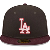 Men's New Era Brown/Maroon Los Angeles Dodgers Chocolate Strawberry 59FIFTY Fitted Hat