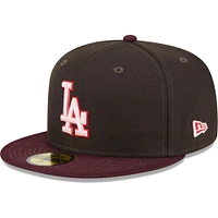 Men's New Era Brown/Maroon Los Angeles Dodgers Chocolate Strawberry 59FIFTY Fitted Hat
