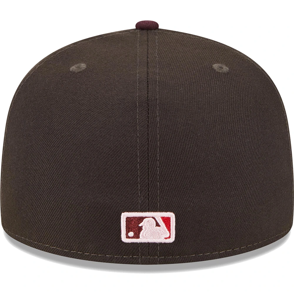 Men's New Era Brown/Maroon Los Angeles Dodgers Chocolate Strawberry 59FIFTY Fitted Hat