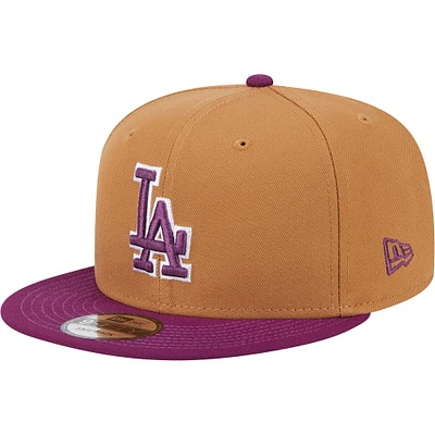 Casquette Snapback bicolore 9FIFTY marron/violet pour homme New Era Los Angeles Dodgers Color Pack