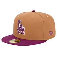 Men's New Era Brown/Purple Los Angeles Dodgers Two-Tone Color Pack 59FIFTY Fitted Hat