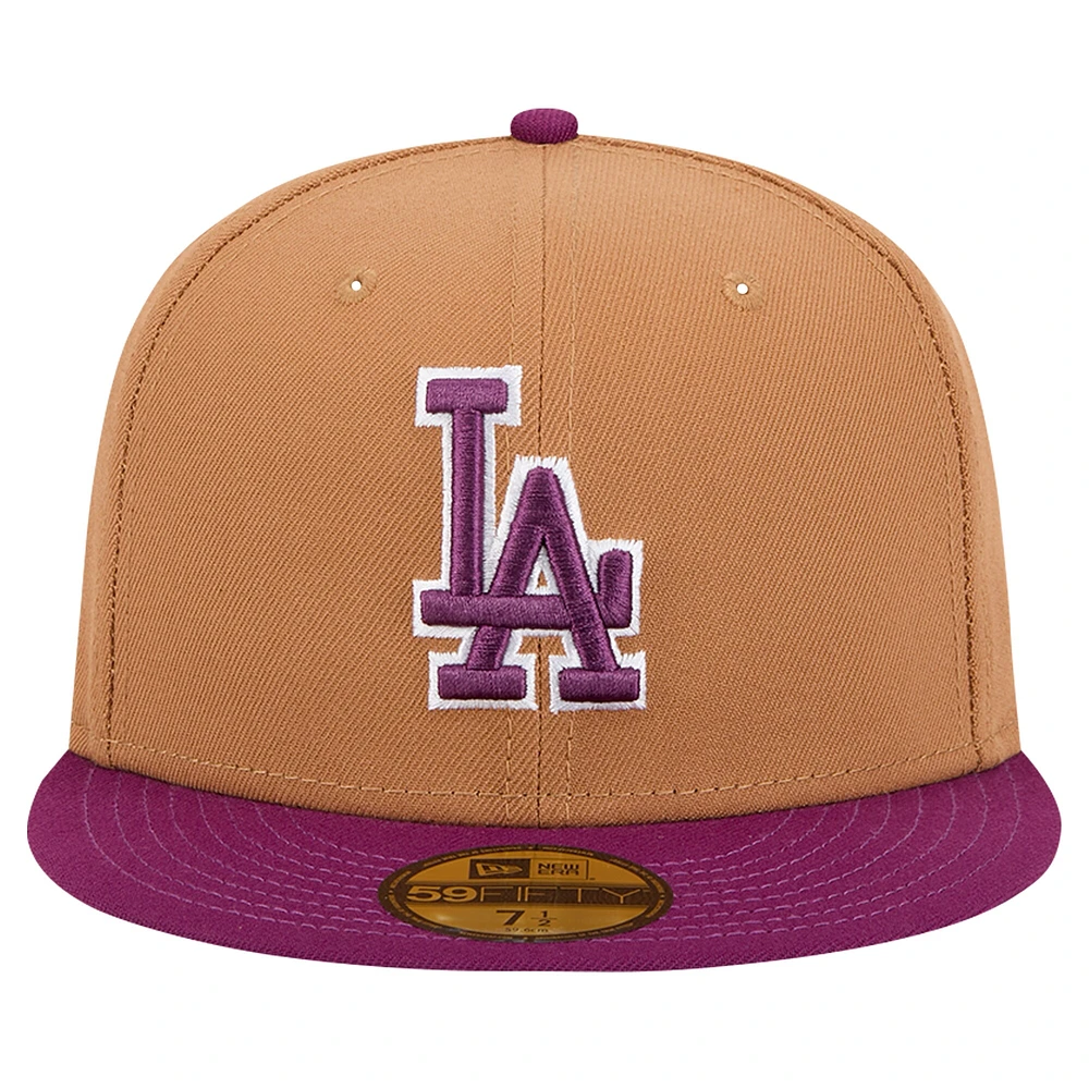 Men's New Era Brown/Purple Los Angeles Dodgers Two-Tone Color Pack 59FIFTY Fitted Hat