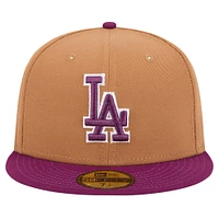 Men's New Era Brown/Purple Los Angeles Dodgers Two-Tone Color Pack 59FIFTY Fitted Hat