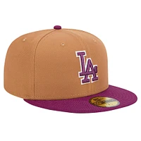 Men's New Era Brown/Purple Los Angeles Dodgers Two-Tone Color Pack 59FIFTY Fitted Hat