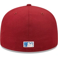 Men's New Era Cardinal Los Angeles Dodgers 2020 World Series Air Force Blue Undervisor 59FIFTY Fitted Hat