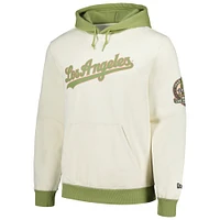 Men's New Era Cream/Green Los Angeles Dodgers Color Pop Pullover Hoodie