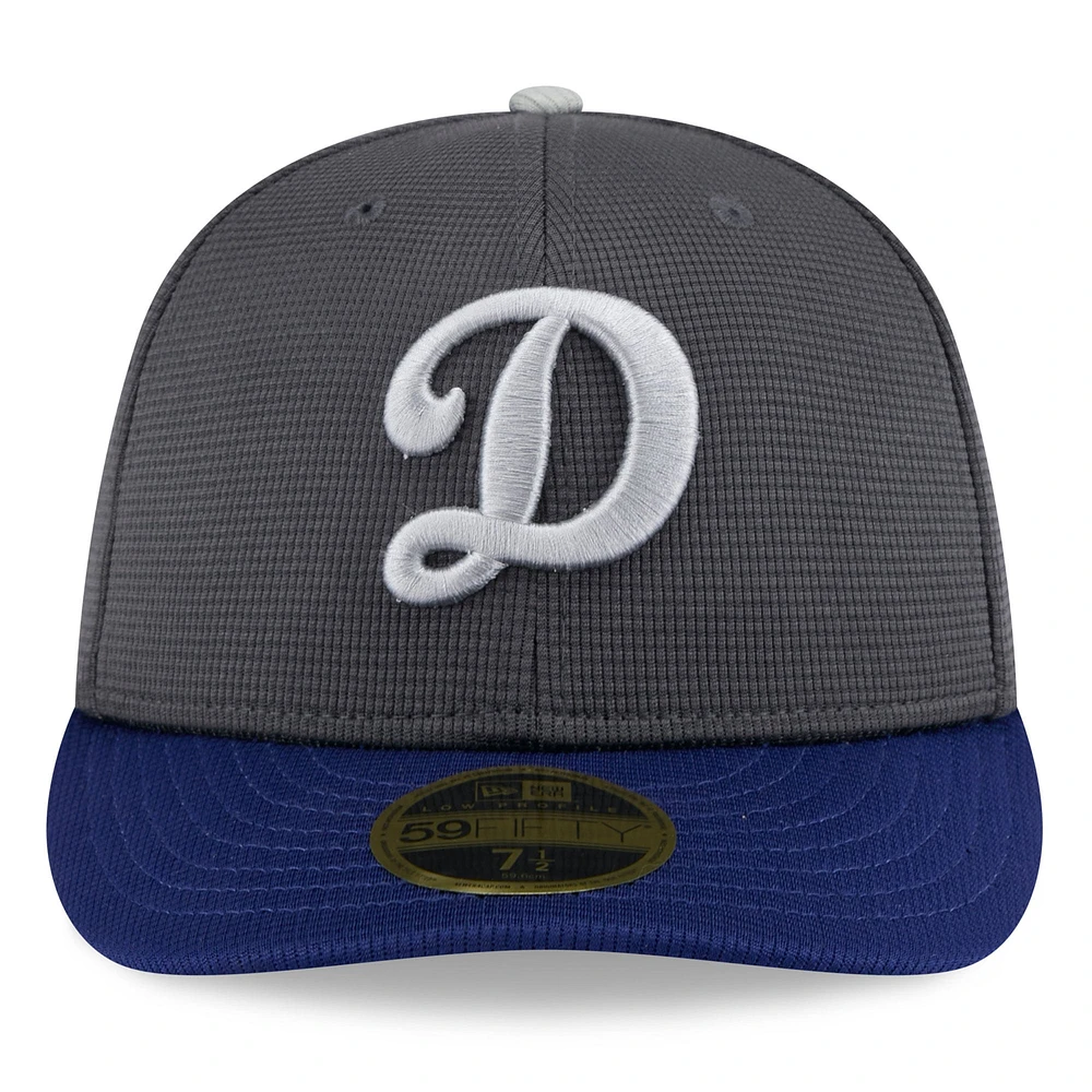 Men's New Era  Gray/Royal Los Angeles Dodgers 2025 Batting Practice Low Profile 59FIFTY Fitted Hat