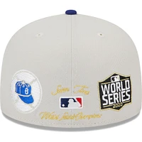 Men's New Era Gray/Royal Los Angeles Dodgers World Class Back Patch 59FIFTY Fitted Hat
