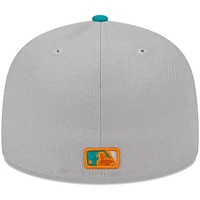 Men's New Era Gray/Teal Los Angeles Dodgers  59FIFTY Fitted Hat