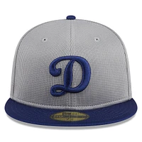 Men's New Era  Gray Los Angeles Dodgers 2025 Batting Practice 59FIFTY Fitted Hat