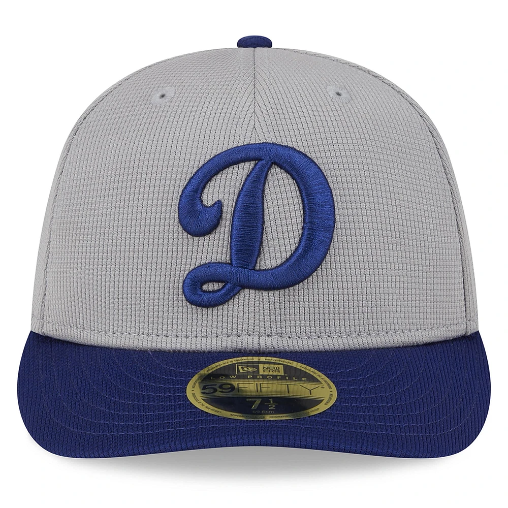 Men's New Era  Gray Los Angeles Dodgers 2025 Batting Practice Low Profile 59FIFTY Fitted Hat