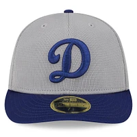 Men's New Era  Gray Los Angeles Dodgers 2025 Batting Practice Low Profile 59FIFTY Fitted Hat