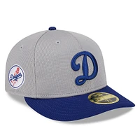 Men's New Era  Gray Los Angeles Dodgers 2025 Batting Practice Low Profile 59FIFTY Fitted Hat