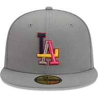 Men's New Era Gray Los Angeles Dodgers Color Pack 59FIFTY Fitted Hat