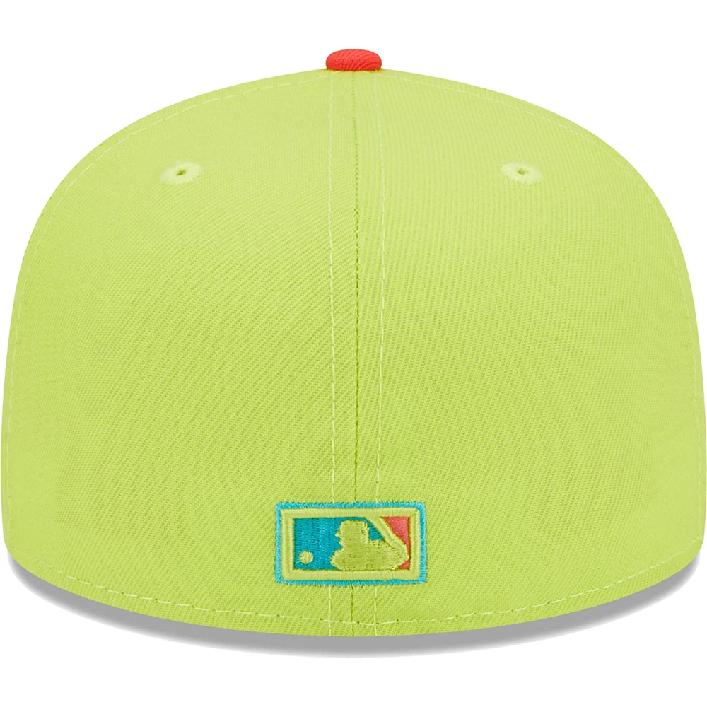 Casquette ajustée 59FIFTY Cyber ​​Highlighter des Los Angeles Dodgers New Era pour homme, vert/rouge
