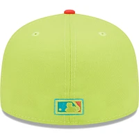 Casquette ajustée 59FIFTY Cyber ​​Highlighter des Los Angeles Dodgers New Era pour homme, vert/rouge