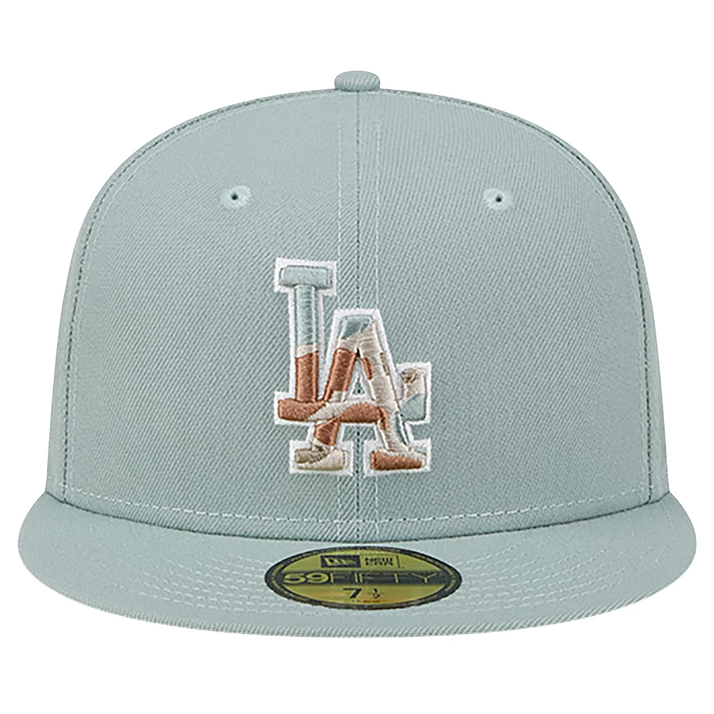 Men's New Era Green Los Angeles Dodgers Spring Forest 59FIFTY Fitted Hat