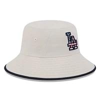 Men's New Era  Khaki Los Angeles Dodgers 2024 Fourth of July Bucket Hat