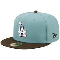 Men's New Era Light Blue/Brown Los Angeles Dodgers  1988 World Series Beach Kiss 59FIFTY Fitted Hat