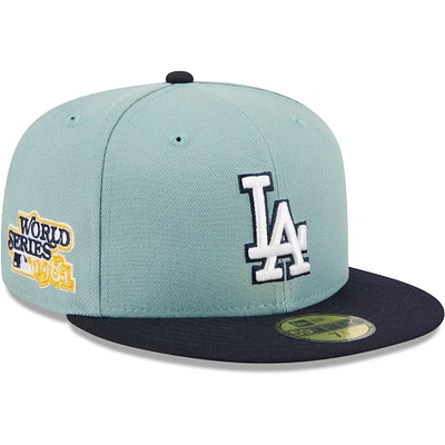Casquette ajustée 59FIFTY Los Angeles Dodgers Beach Kiss New Era pour homme, bleu clair/bleu marine
