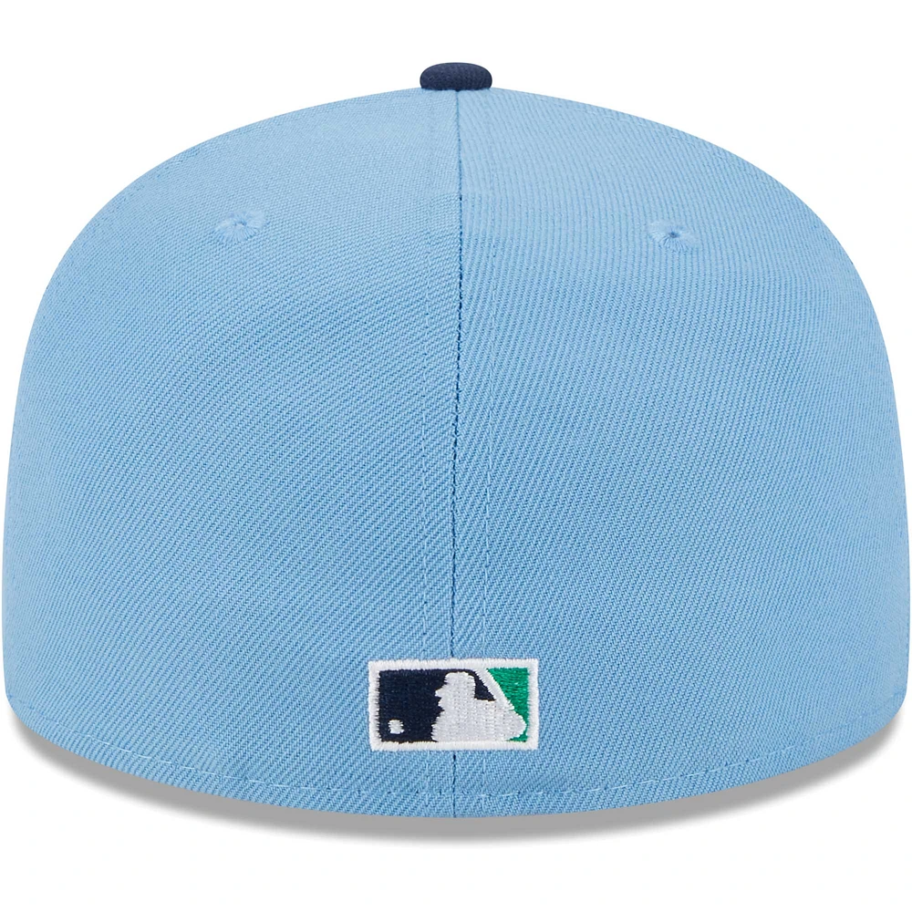 Men's New Era Light Blue/Navy Los Angeles Dodgers Green Undervisor 59FIFTY Fitted Hat