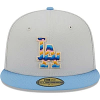 Men's New Era Natural Los Angeles Dodgers Beach Front 59FIFTY Fitted Hat